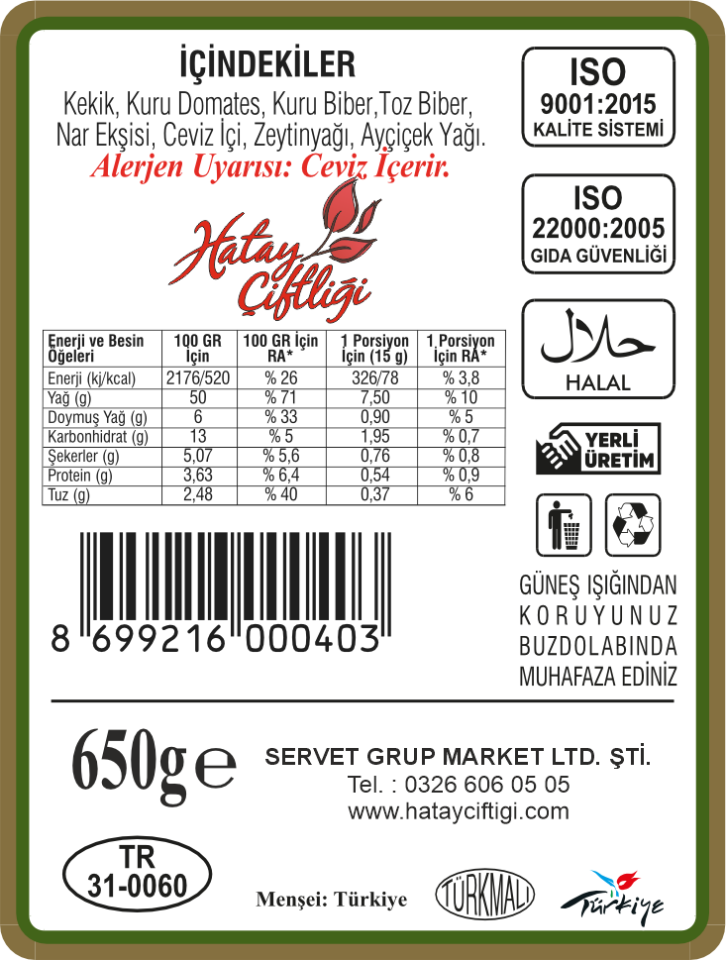 Kekik Salatası 650Gr