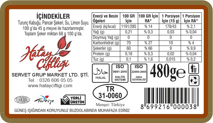 Turunç Reçeli 480Gr