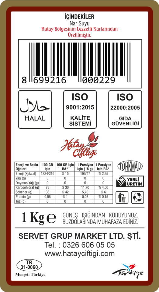 Nar Ekşisi Cam Ambalaj 1000Gr