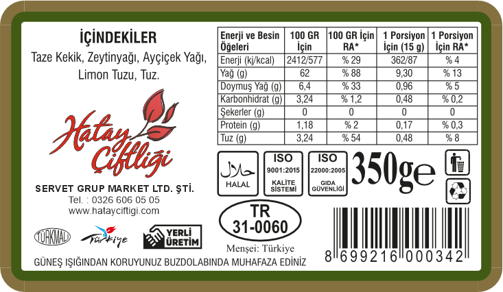 Zeytin Yağlı Kekik 350Gr